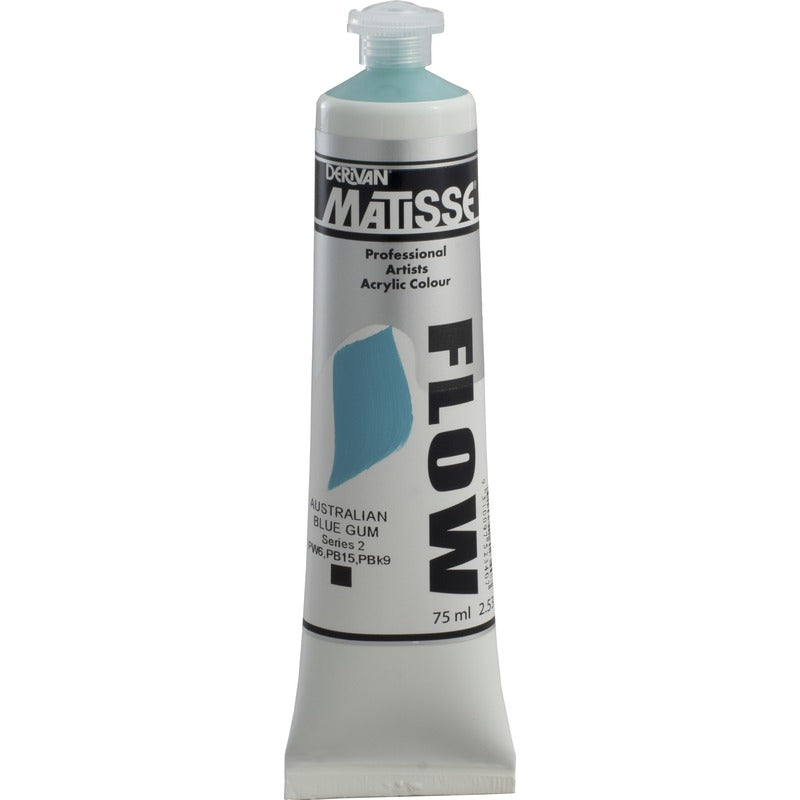 White Smoke Derivan Matisse Flow Acrylic Paint, S2, 75ml, Australian Blue gum Acrylic Paints