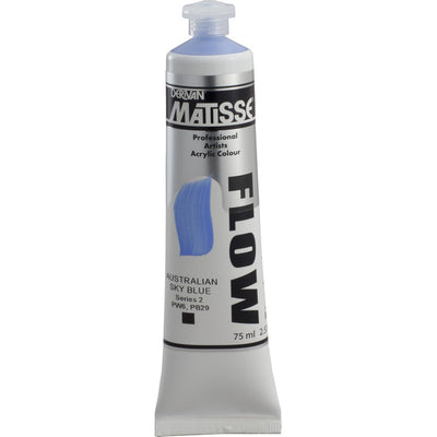 White Smoke Derivan Matisse Flow Acrylic Paint, S2, 75ml, Australian Sky Blue Acrylic Paints