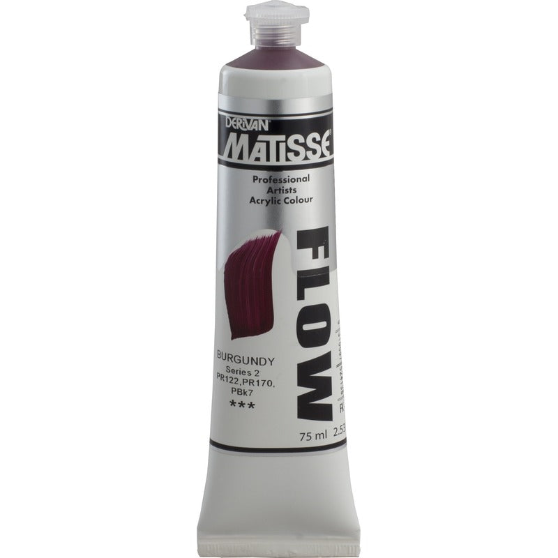 White Smoke Derivan Matisse Flow Acrylic Paint, S2, 75ml, Burgundy Acrylic Paints