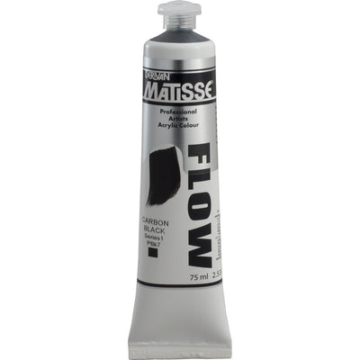 White Smoke Derivan Matisse Flow Acrylic Paint, S1, 75ml, Carbon Black Acrylic Paints