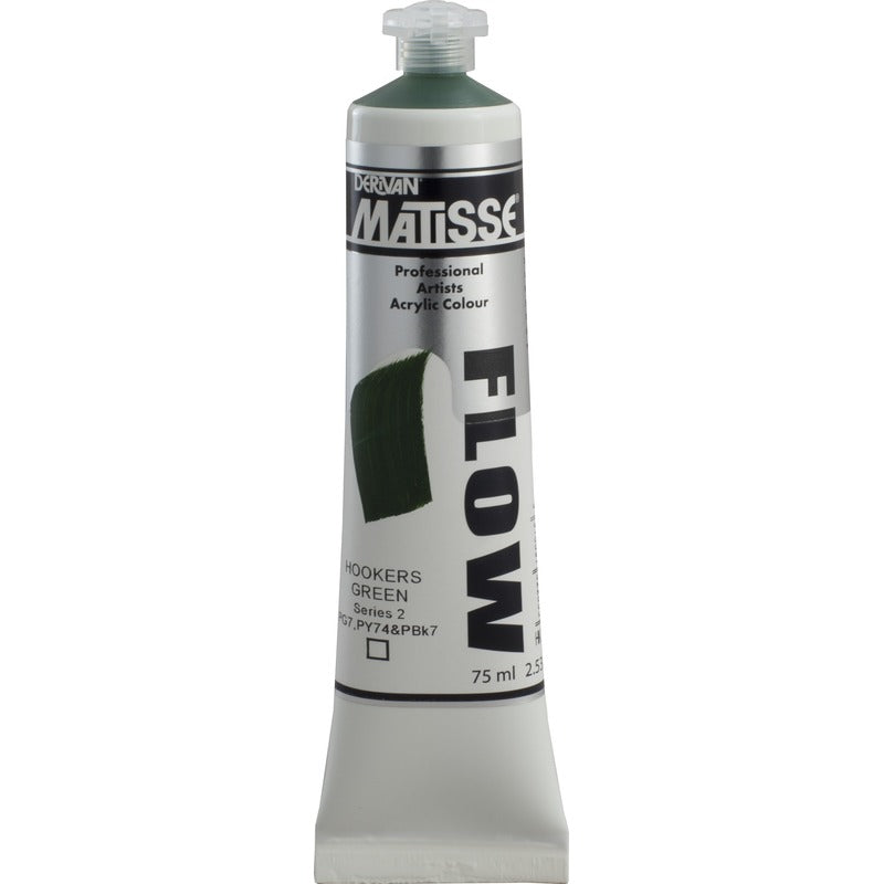 White Smoke Derivan Matisse Flow Acrylic Paint, S2, 75ml, Hookers Green Acrylic Paints