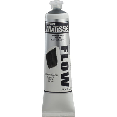 White Smoke Derivan Matisse Flow Acrylic Paint, S1, 75ml, Ivory Black Acrylic Paints