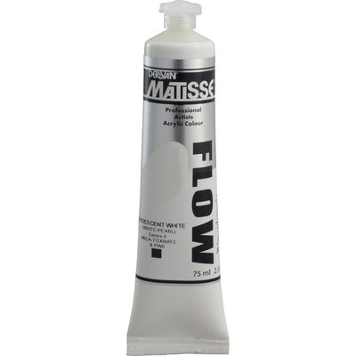 White Smoke Derivan Matisse Flow Acrylic Paint, S4, 75ml, Iridescent White Acrylic Paints