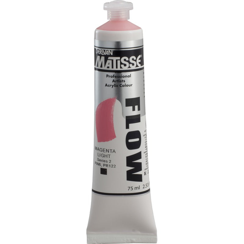 White Smoke Derivan Matisse Flow Acrylic Paint, S2, 75ml, Magenta Light Acrylic Paints