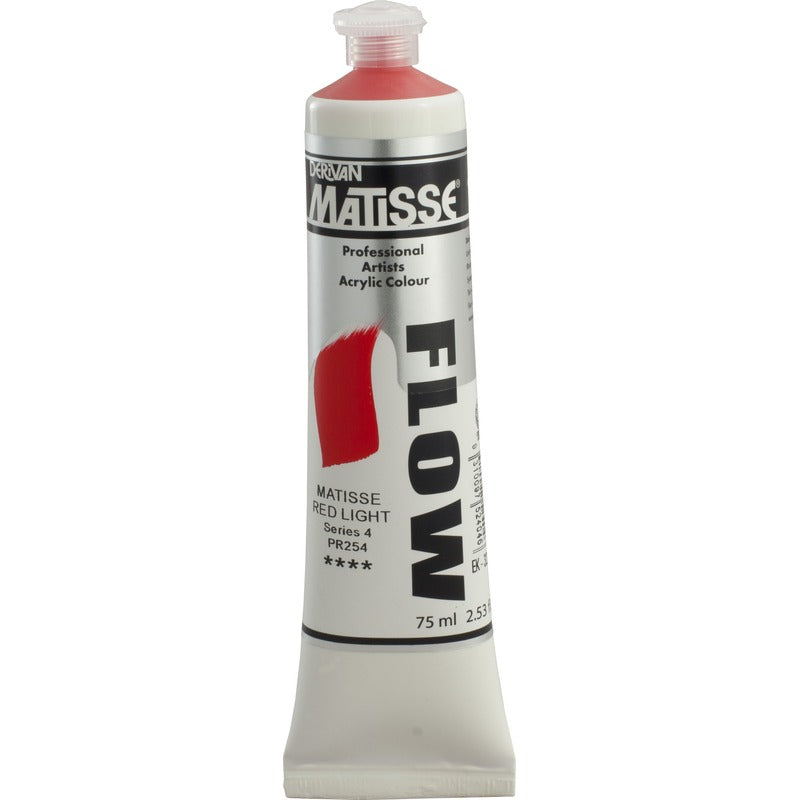 White Smoke Derivan Matisse Flow Acrylic Paint, S4, 75ml, Matisse Red Light Acrylic Paints