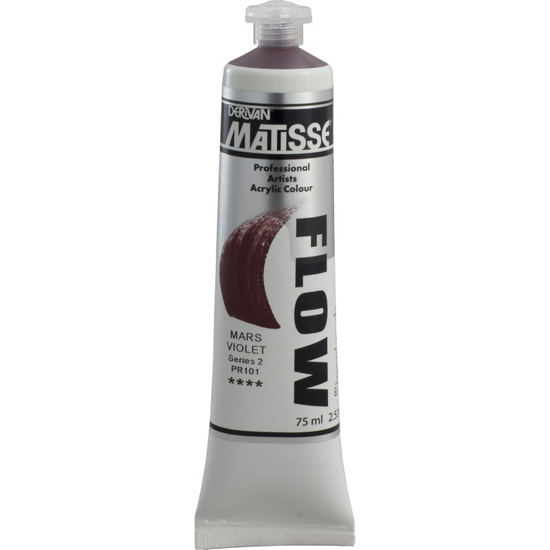 White Smoke Derivan Matisse Flow Acrylic Paint, S2, 75ml, Mars Violet Acrylic Paints