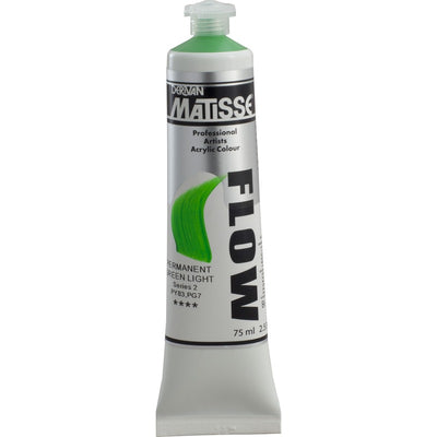 White Smoke Derivan Matisse Flow Acrylic Paint, S2, 75ml, Permanent Green light Acrylic Paints