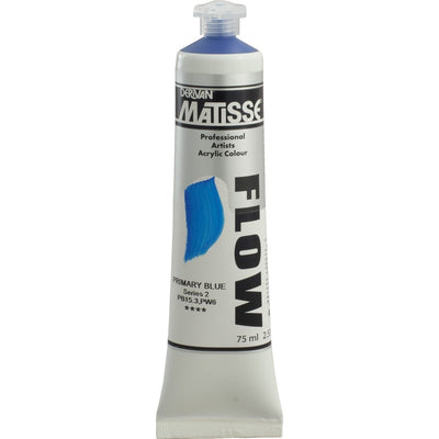 White Smoke Derivan Matisse Flow Acrylic Paint, S2, 75ml, Primary Blue Acrylic Paints