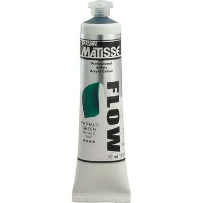 White Smoke Derivan Matisse Flow Acrylic Paint, S2, 75ml, Phthalo Green Acrylic Paints