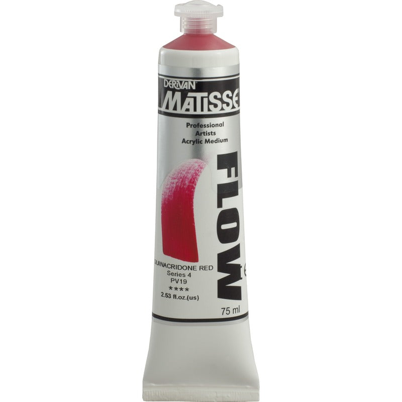 White Smoke Derivan Matisse Flow Acrylic Paint, S4, 75ml, Quinacridone Red Acrylic Paints