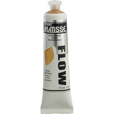 White Smoke Derivan Matisse Flow Acrylic Paint, S1, 75ml, Raw Sienna Acrylic Paints