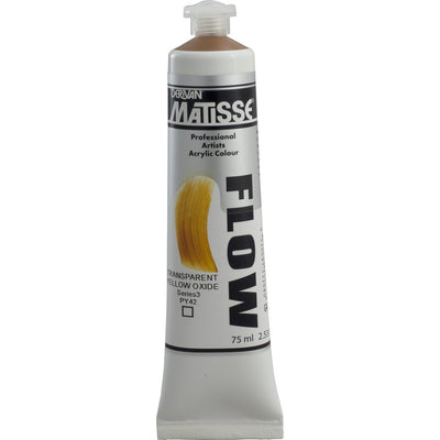 White Smoke Derivan Matisse Flow Acrylic Paint, S3, 75ml, Transparent Yellow Oxide Acrylic Paints