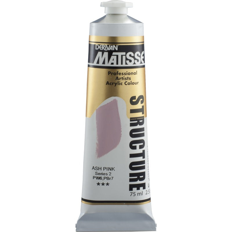 White Smoke Derivan Matisse Structure Acrylic Paint, S2, 75ml, Ash Pink Acrylic Paints