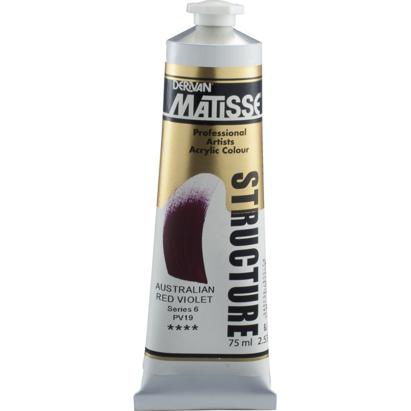White Smoke Derivan Matisse Structure Acrylic Paint, S6, 75ml, Australian Red Violet Acrylic Paints