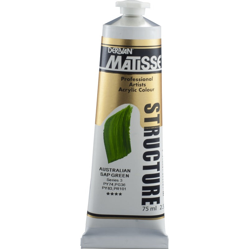 White Smoke Derivan Matisse Structure Acrylic Paint, S3, 75ml, Australian Sap Green Acrylic Paints