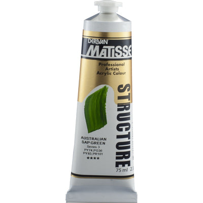 White Smoke Derivan Matisse Structure Acrylic Paint, S3, 75ml, Australian Sap Green Acrylic Paints
