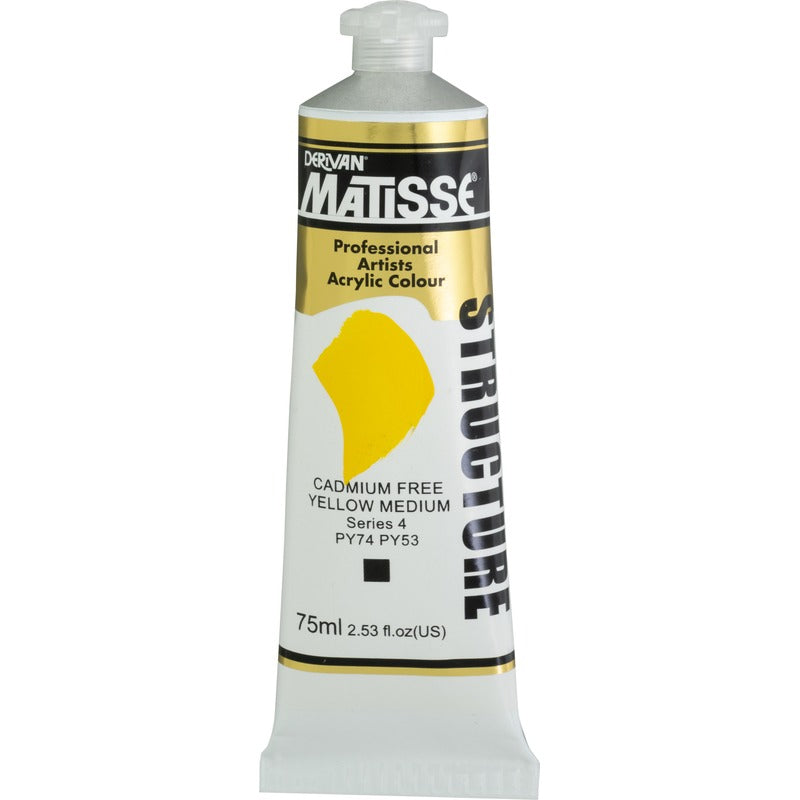 White Smoke Derivan Matisse Structure Acrylic Paint, S4, 75ml, Cadmium Free Yellow Medium Acrylic Paints