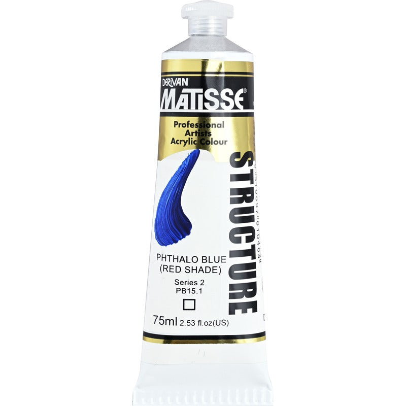 White Smoke Derivan Matisse Structure Acrylic Paint, S2, 75ml, Phthalo Blue Red shade Acrylic Paints