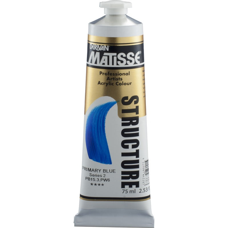 White Smoke Derivan Matisse Structure Acrylic Paint, S2, 75ml, Primary Blue Acrylic Paints
