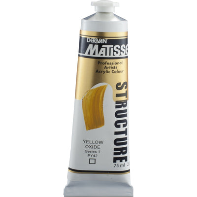 White Smoke Derivan Matisse Structure Acrylic Paint, S1, 75ml, Yellow oxide Acrylic Paints