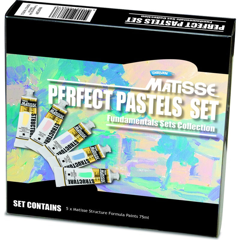 Black Derivan Matisse Structure Perfect Pastels Set, 5x75ml Acrylic Paints