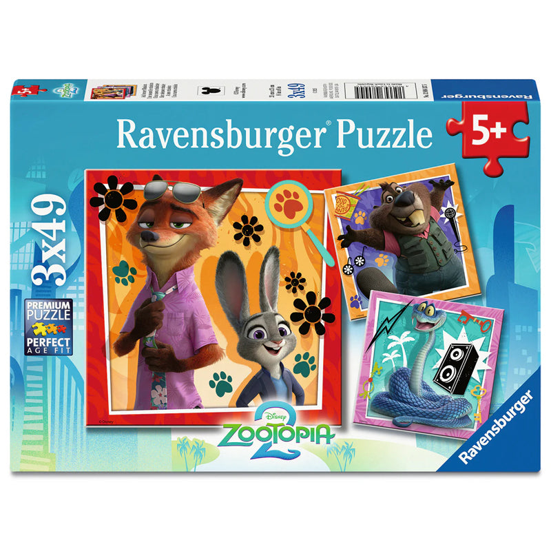 Ravensburger Zootopia 2 puzzle box, 3x49 pieces, age 5+