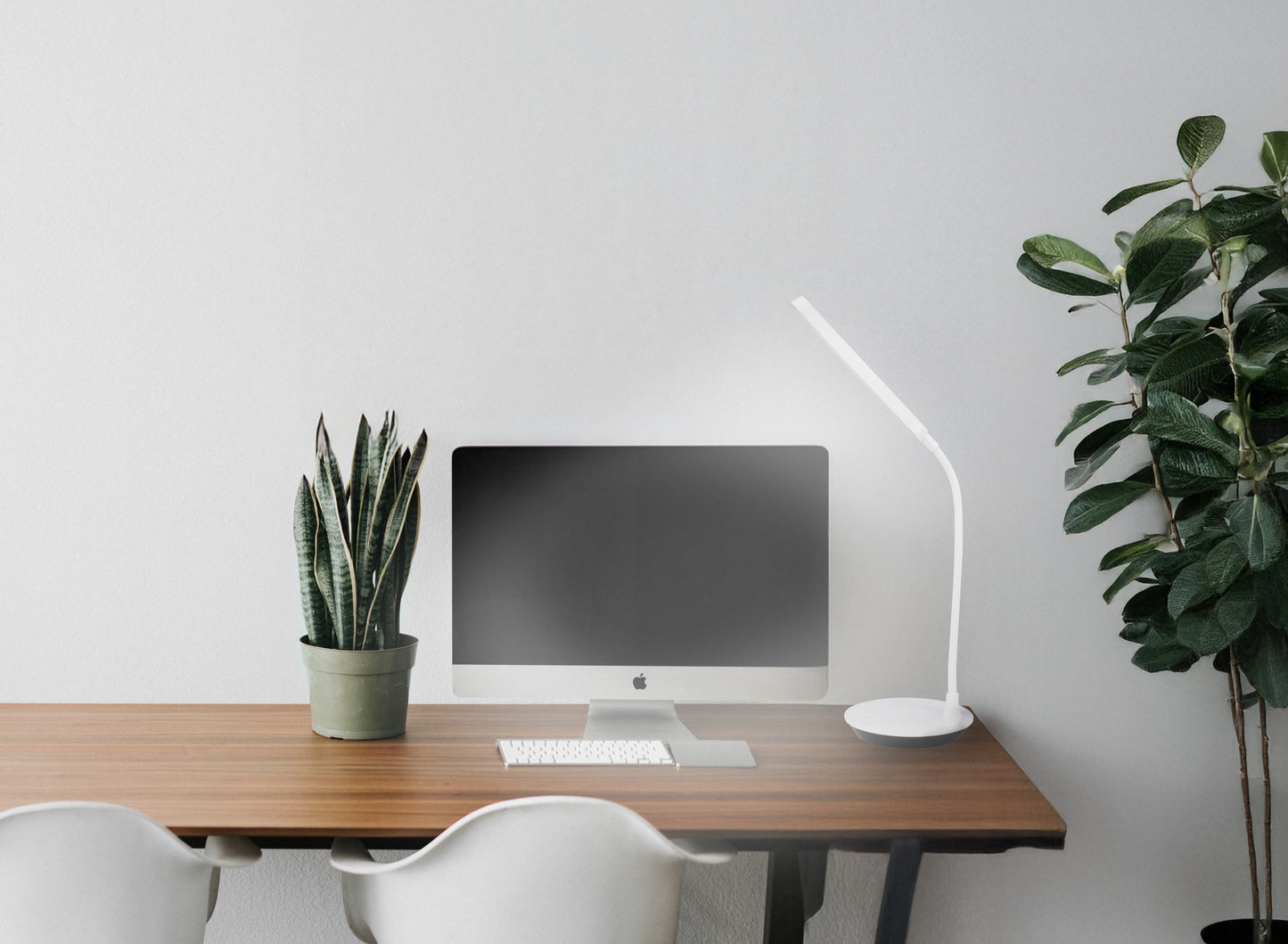 Light Gray Triumph LED Flexible Desk Lamp, White Lighting