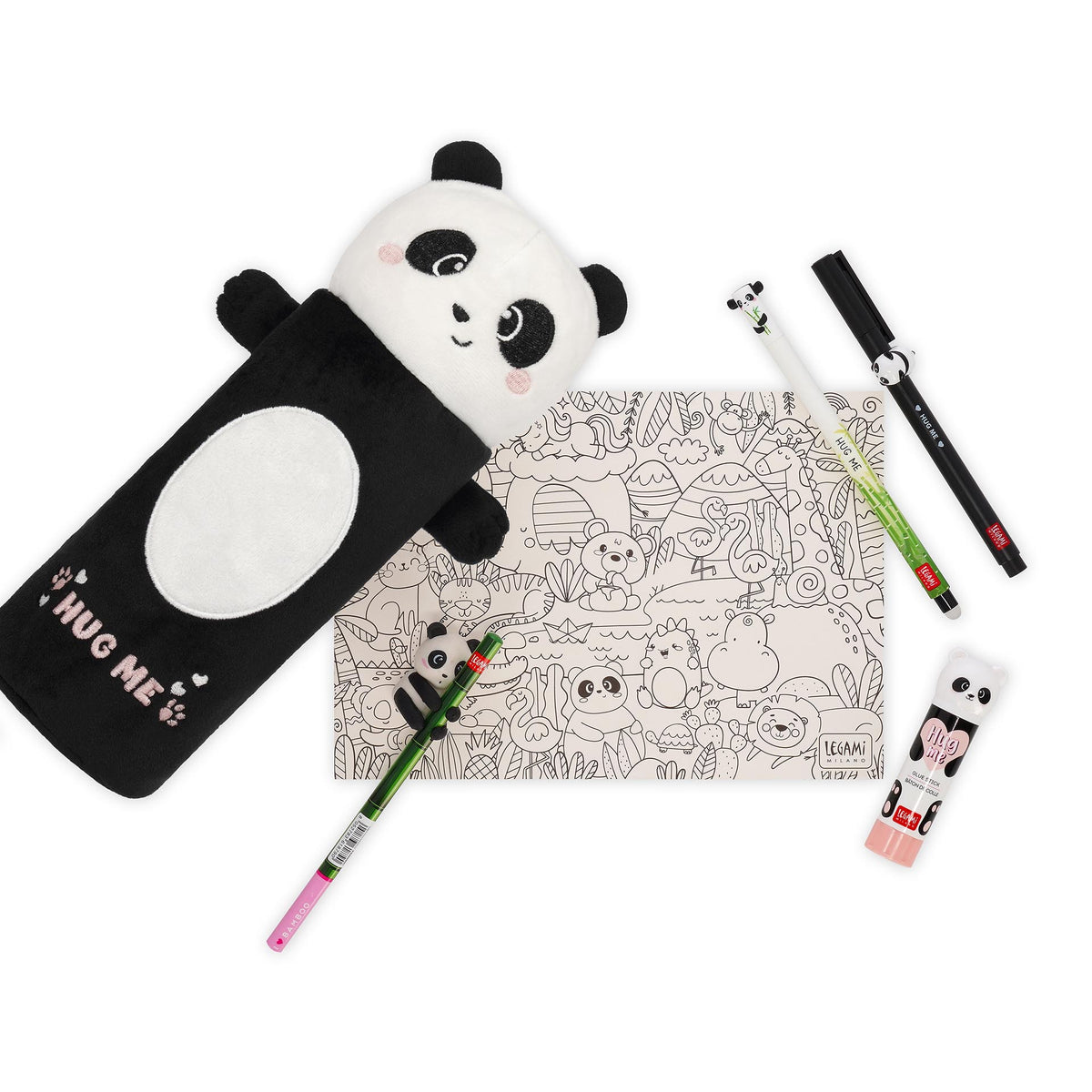 White Smoke Legami Panda Plush Pencil Case Fashion Stationery