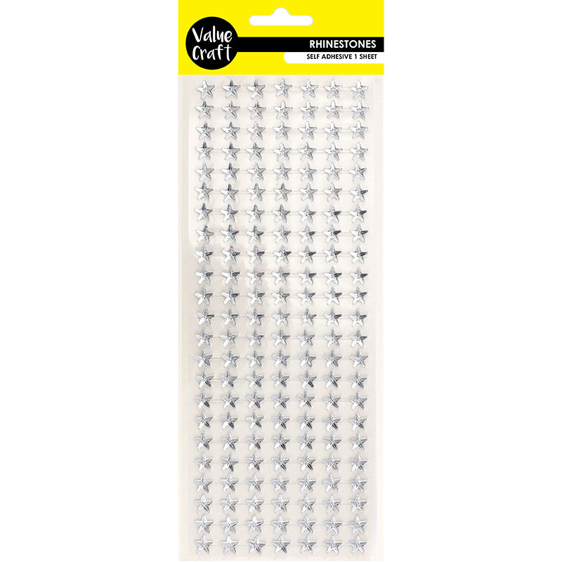 Craft Rhinestones Star Silver 10Mm 1Sh