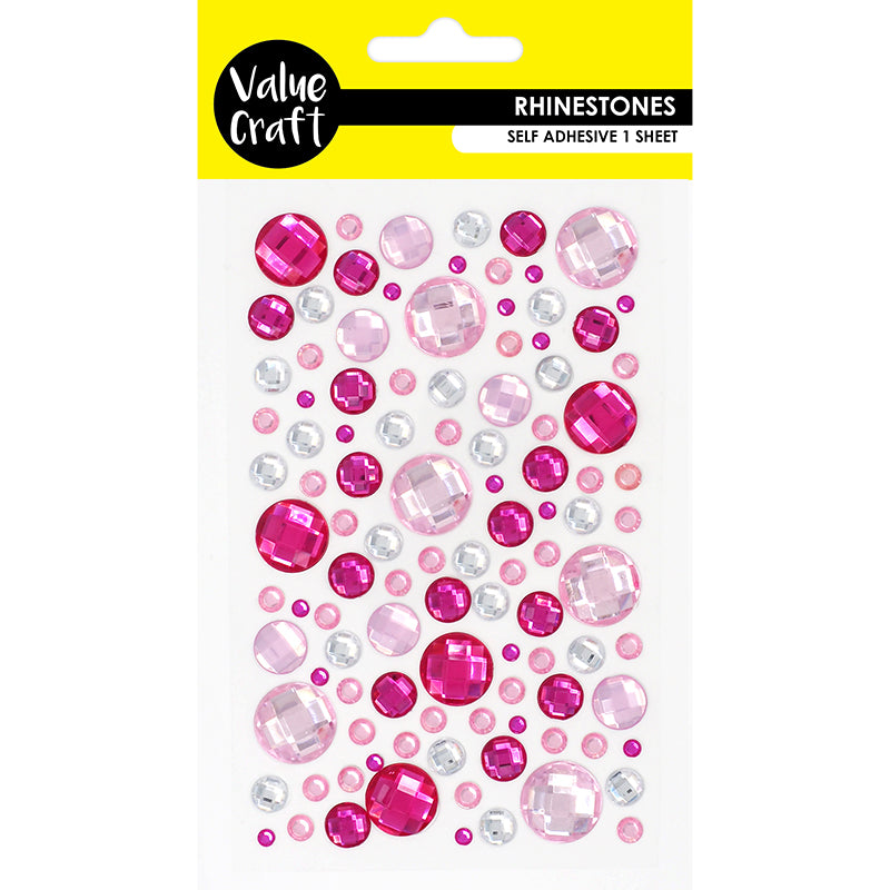 Craft Rhinestone Bubble Pink-Silver 1Sh