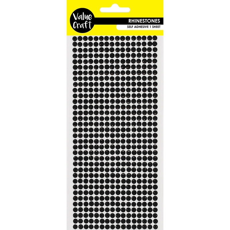 Craft Rhinestone S-Adhesive Black 540Pcs