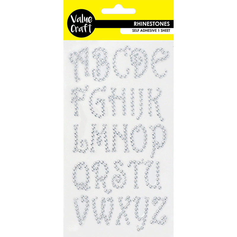 Craft Rhinestones Curly Alphabet 26Pc