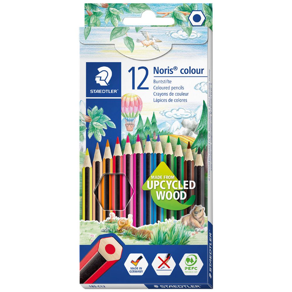 White Smoke Staedtler Noris Coloured Pencils, Assorted colours - 12 Pack Pencils