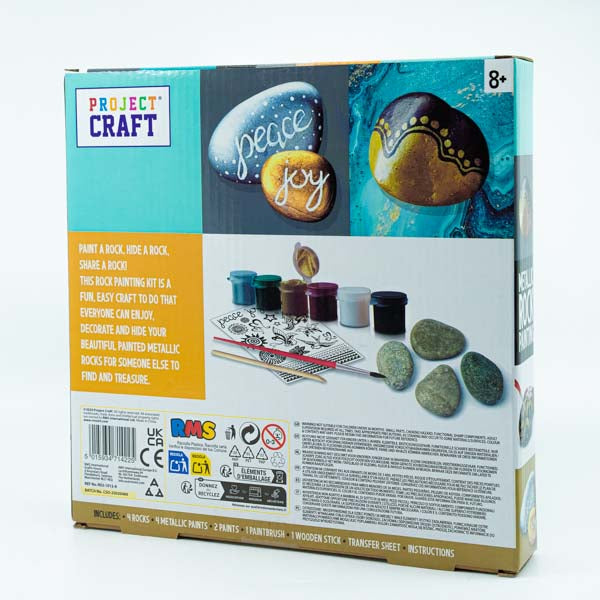 Dark Gray Project Craft Metallic Rock Painting Kit Kids Activities