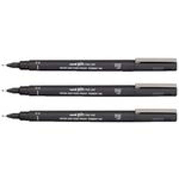 White Smoke UNI PIN Fineliner, 0.4mm, Black Ink, Pk3 Pens and Markers