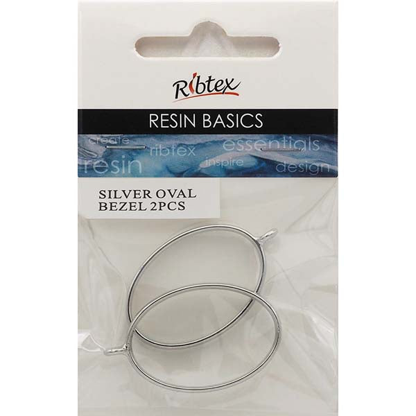 Gray UV Resin Bezel, Silver Oval Frame, 2pcs Resin Moulds