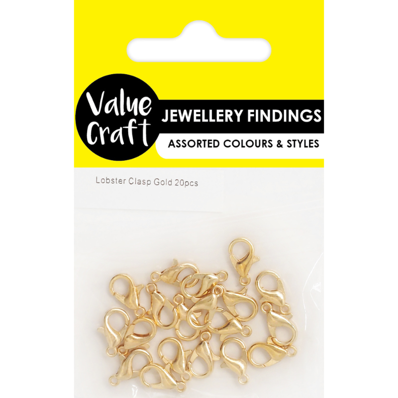 Yellow Jewellery Findings Lobster Clasp Gold 20Pcs Charms and Pendants
