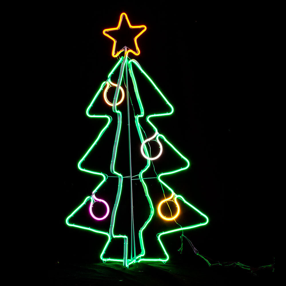 Black Samland Neon Light 3D Christmas Tree Christmas