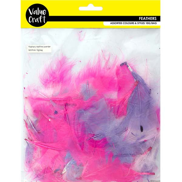 White Smoke Feathers, Hot Pink/ Lavender/ Soft Pink mix, 10g Kids Activities