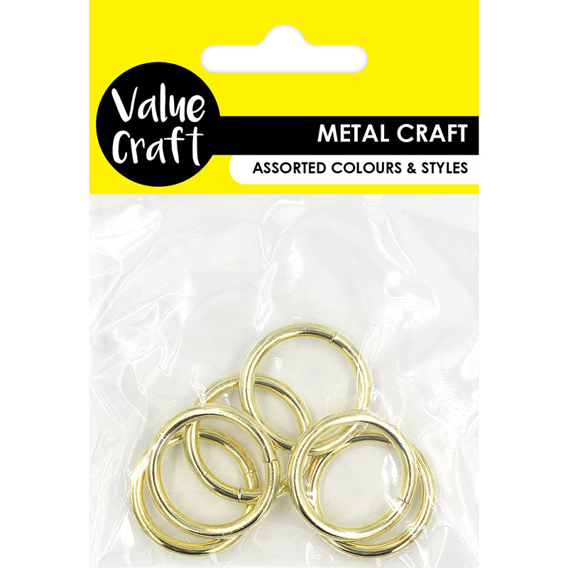 White Smoke Rings 25mm Metal Gold 6Pc Metal Craft