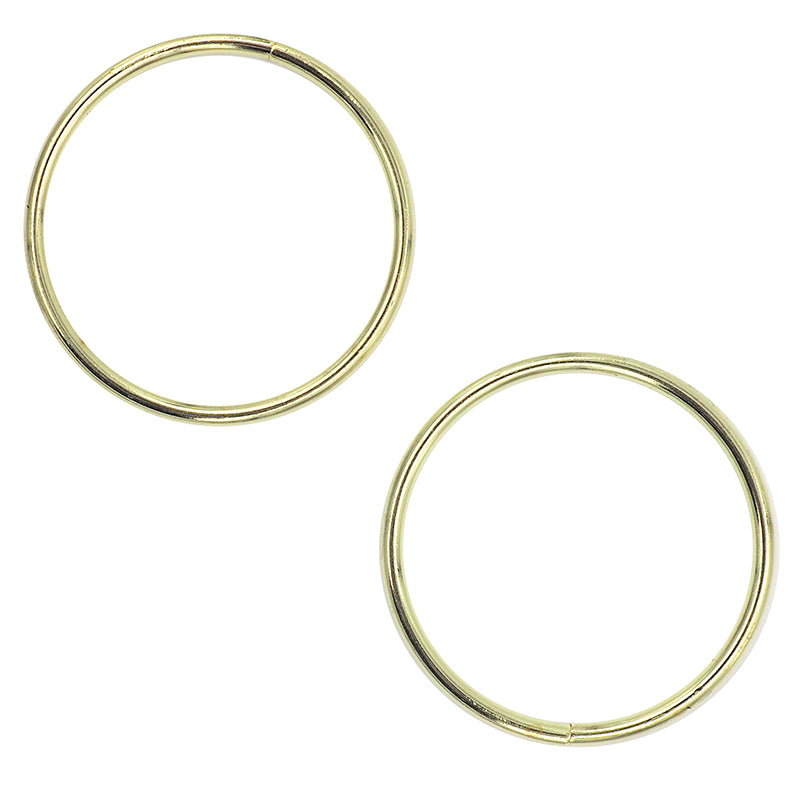 White Smoke Rings 50Mm Metal Gold 2Pc Metal Craft