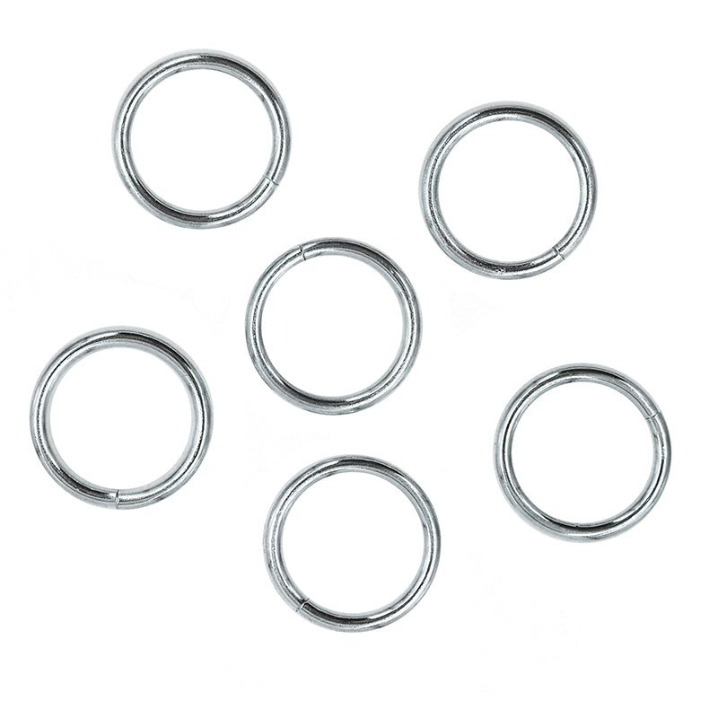 White Smoke Rings 25mm Metal Silver 6Pc Metal Craft
