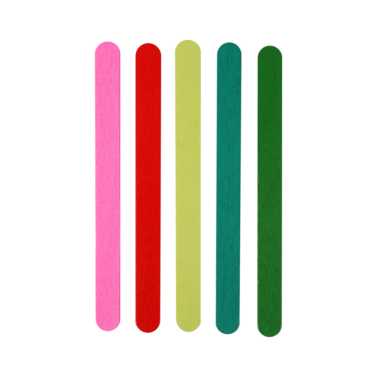 White Smoke XMAS Wooden Icy Pole Pop Sticks, Assorted Colours 11.4cm, 50pcs Xmas