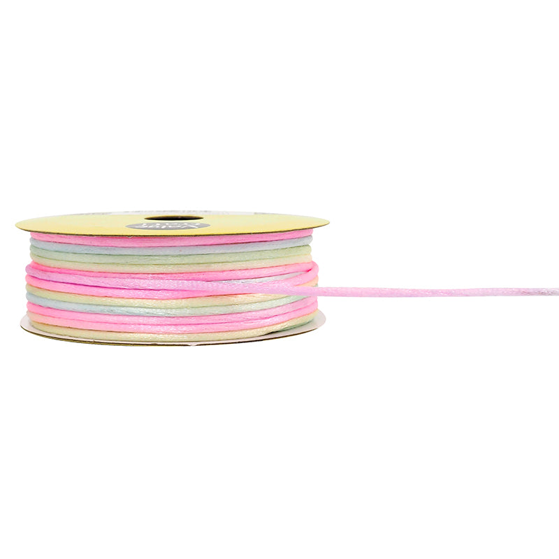 White Smoke Ribbon 1mm Cord Satin Pastel Ombre 7M Party