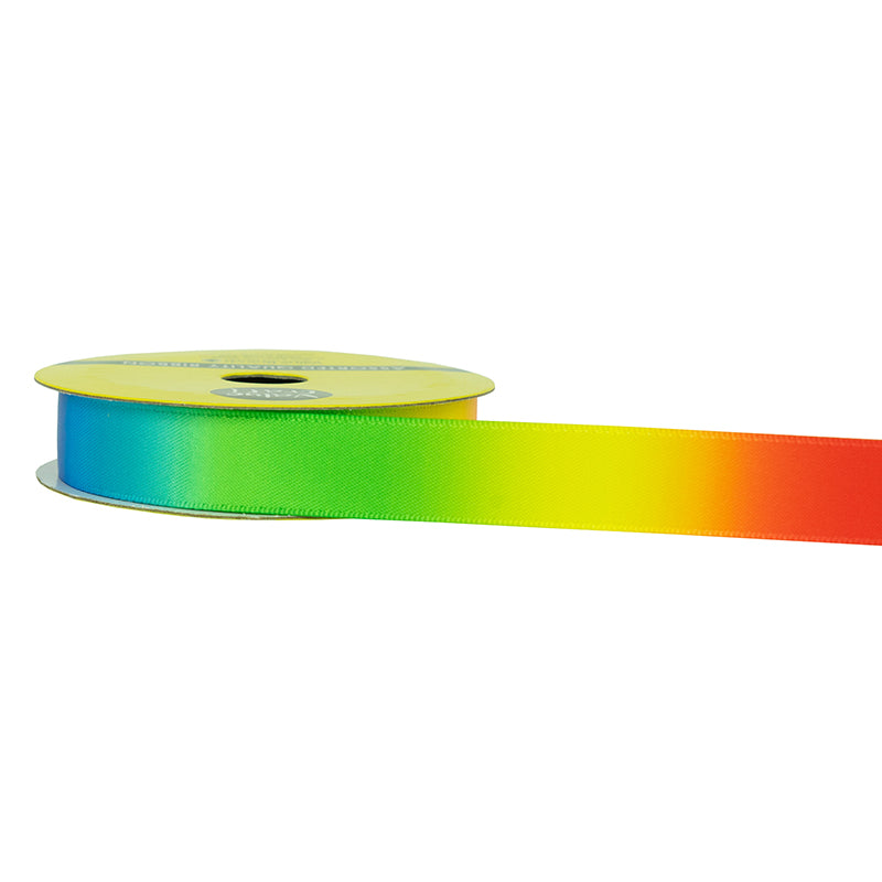White Smoke Ribbon Satin Multi Ombre 15Mmx3Metres Party