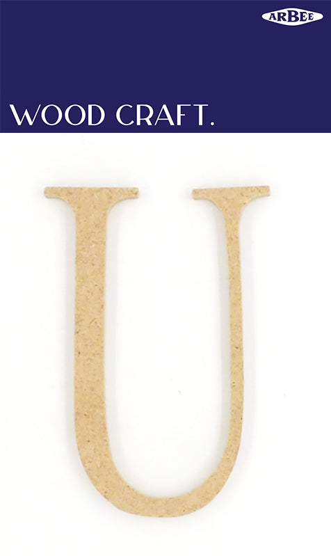 White Smoke Wooden Alphabet Letter U Woodcraft