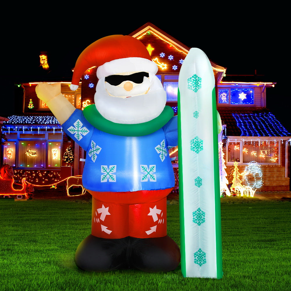 Black Jingle Jollys Christmas Inflatable Santa 1.6M Illuminated Decorations Occasions > Christmas > Christmas Decorations