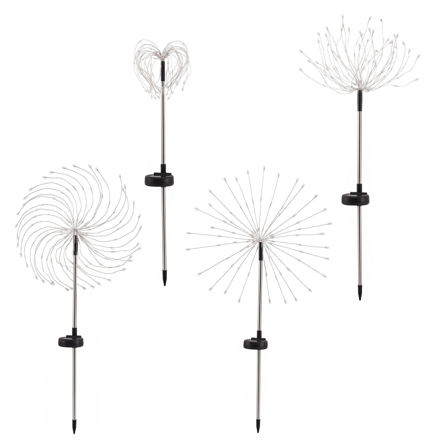 White Smoke Jingle Jollys 4 Pack Christmas Path Lights Solar Firework Garden Decoration Multicolour Occasions > Christmas > Outdoor Decorations & Lights