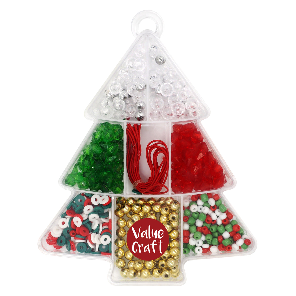 White Smoke XMAS Plastic Bead Pack, Tree Xmas