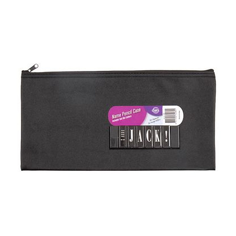 Dats Pencil Case Name 1 Zip PVC 330x165mm Black